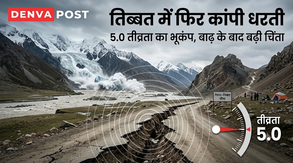 तिब्बत में 5.0 तीव्रता का भूकंप, बाढ़ के बाद बढ़ी चिंता
