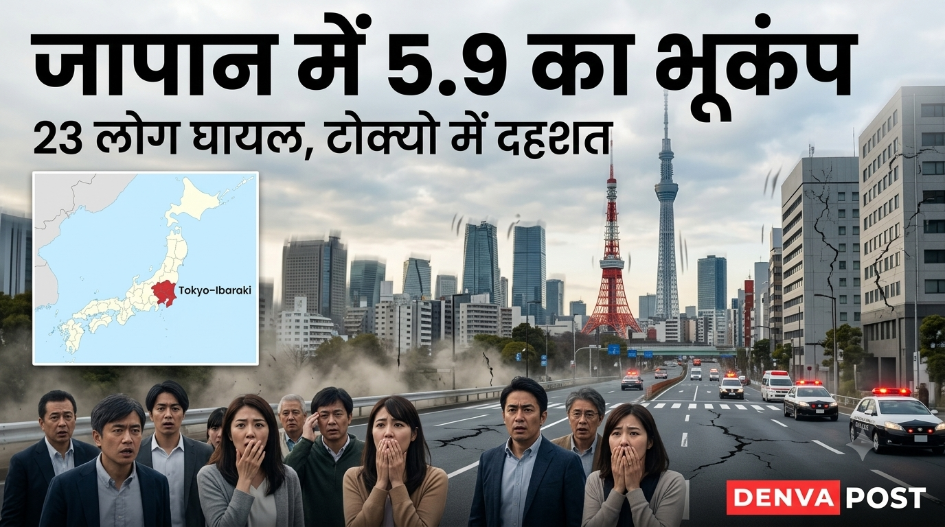 जापान में 5.9 तीव्रता का भूकंप, 23 लोग घायल; टोक्यो के आसपास महसूस किए गए तेज झटके
