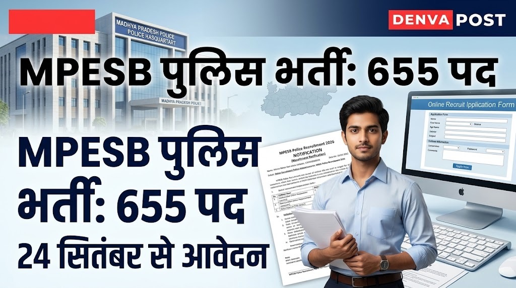 MPESB Police Recruitment 2026: पुलिस विभाग में 655 पदों पर भर्ती, 24 सितंबर से आवेदन