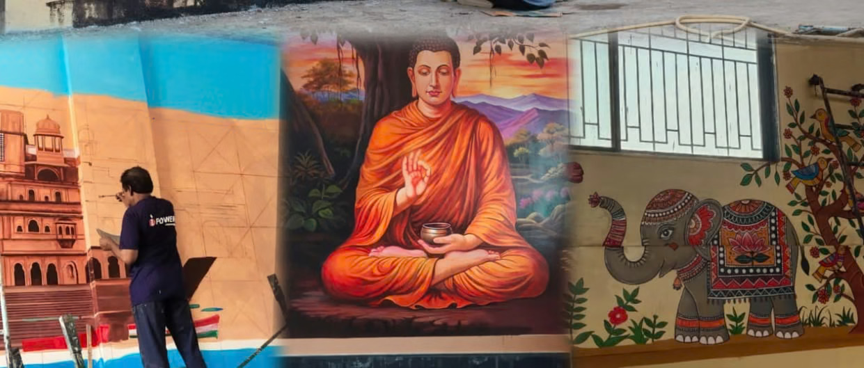 इंदौर-दाहोद रेल लाइन के स्टेशनों पर दिखेगी आदिवासी लोककला की झलक, स्थानीय कलाकार बना रहे आकर्षक पेंटिंग