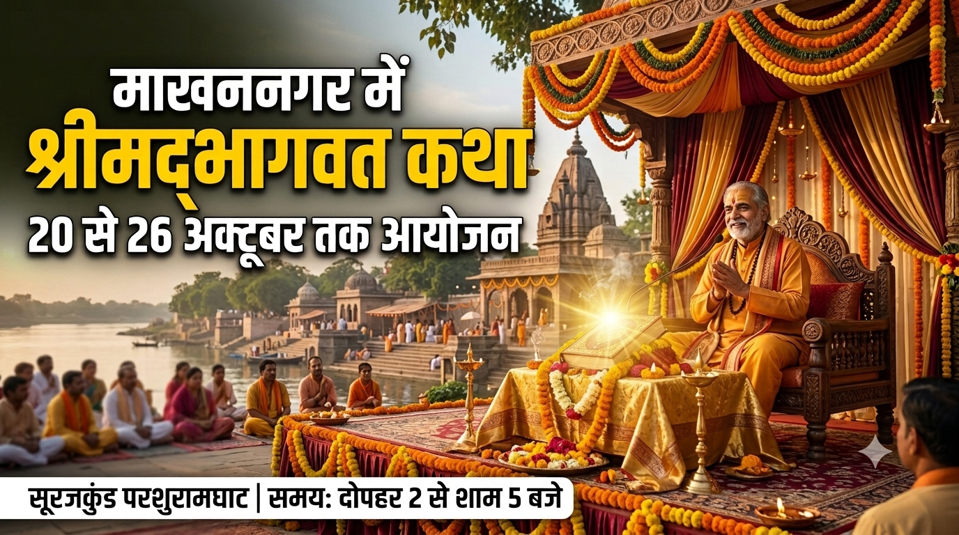 माखननगर के सूरजकुंड परशुरामघाट पर 20 अक्टूबर से होगी श्रीमद्भागवत कथा, 26 को महाप्रसादी