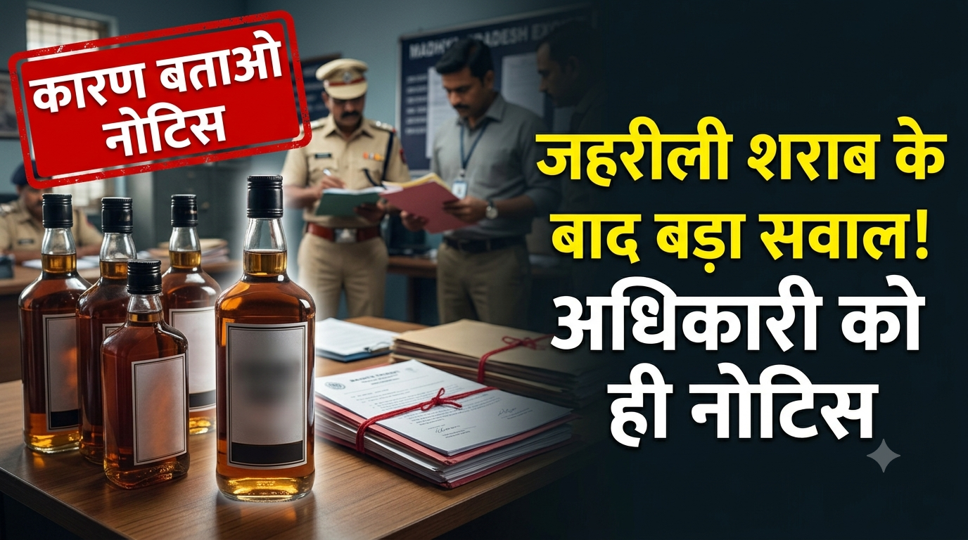 जहरीली शराब के बाद बड़ा सवाल: बिक्री रोकने वाले आबकारी अधिकारी को ही नोटिस
