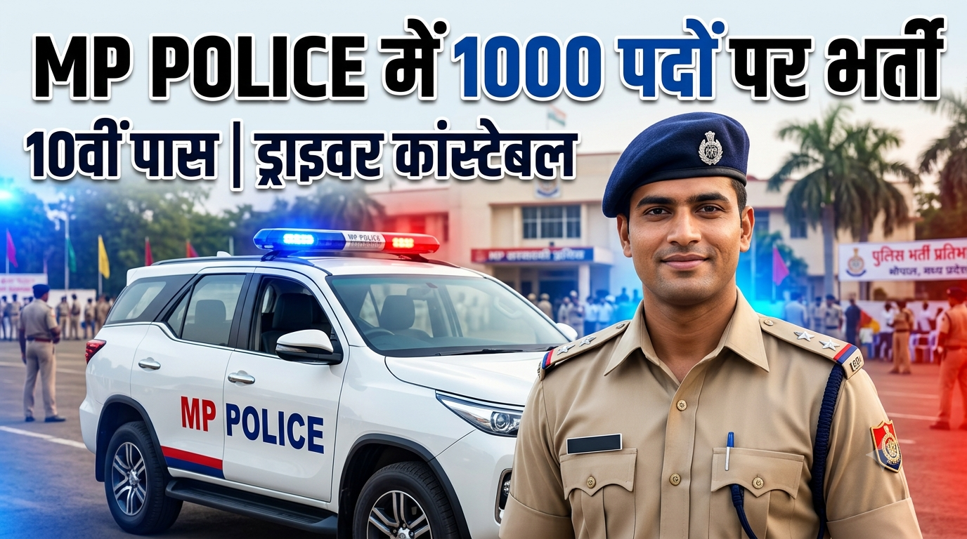 MP Police Constable Recruitment 2026: 10वीं पास के लिए 1000 पदों पर भर्ती, जानें आवेदन से लेकर परीक्षा तक पूरी जानकारी