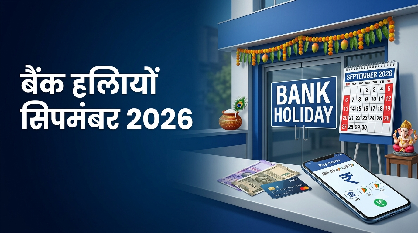 Bank Holidays September 2026: सितंबर में इतने दिन बंद रहेंगी बैंक शाखाएं, यहां देखें पूरी छुट्टियों की लिस्ट