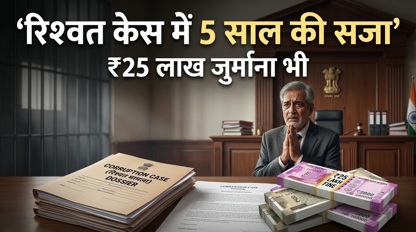 24 साल पुराने रिश्वत मामले में रिटायर्ड PHE कार्यपालन यंत्री को 5 साल की सजा