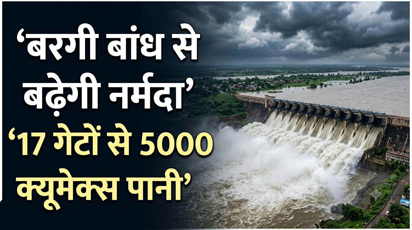 बरगी बांध से बढ़ेगी नर्मदा में जल निकासी, 17 गेटों से छोड़ा जा रहा 5000 क्यूमेक्स पानी