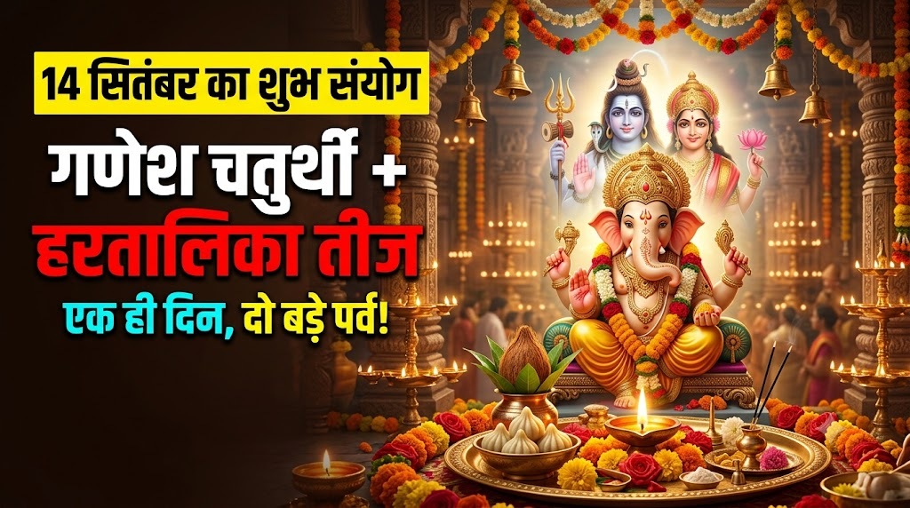 14 सितंबर को एक साथ गणेश चतुर्थी और हरतालिका तीज, जानें पूजा मुहूर्त, राहुकाल और चौघड़िया