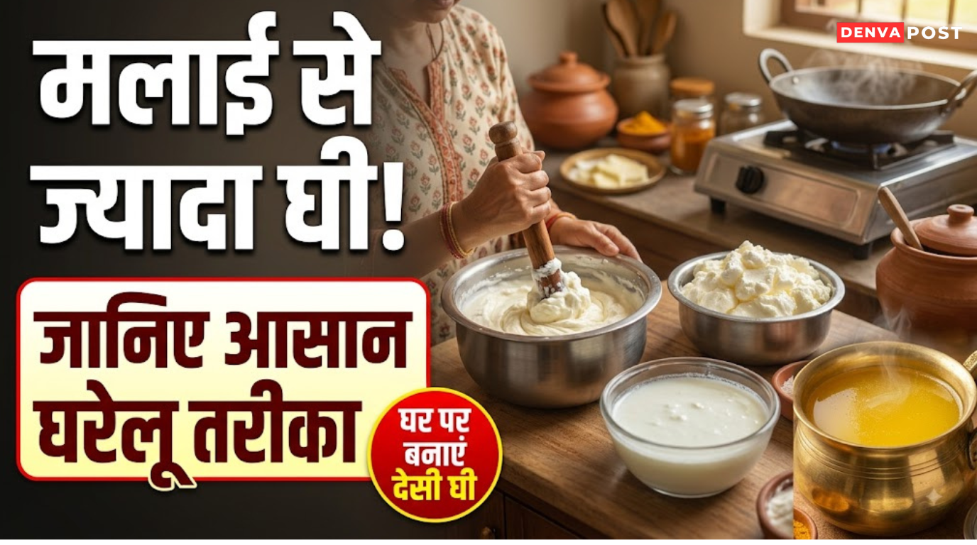 मलाई से ज्यादा घी निकालने का आसान तरीका, घर पर बनाएं शुद्ध देसी घी