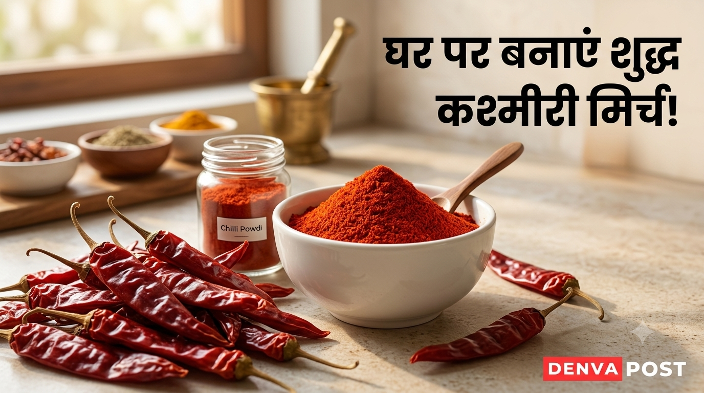 बाजार की मिलावटी मिर्च से बचें, घर पर बनाएं शुद्ध कश्मीरी लाल मिर्च पाउडर