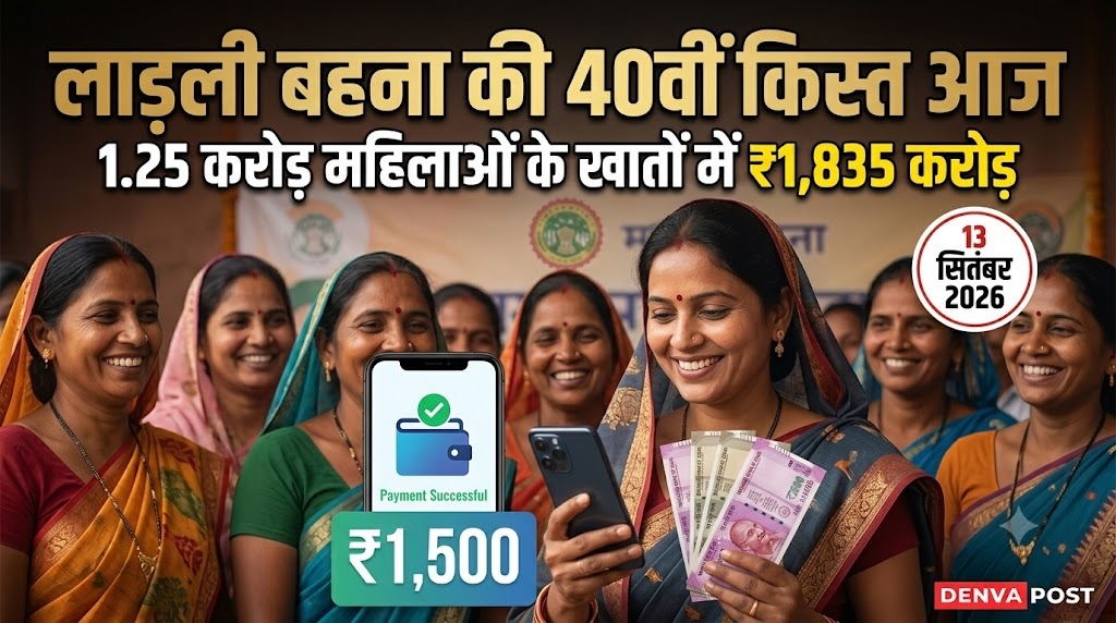 लाड़ली बहना योजना की 40वीं किस्त आज: 1.25 करोड़ महिलाओं के खातों में आएंगे 1,835 करोड़ रुपये