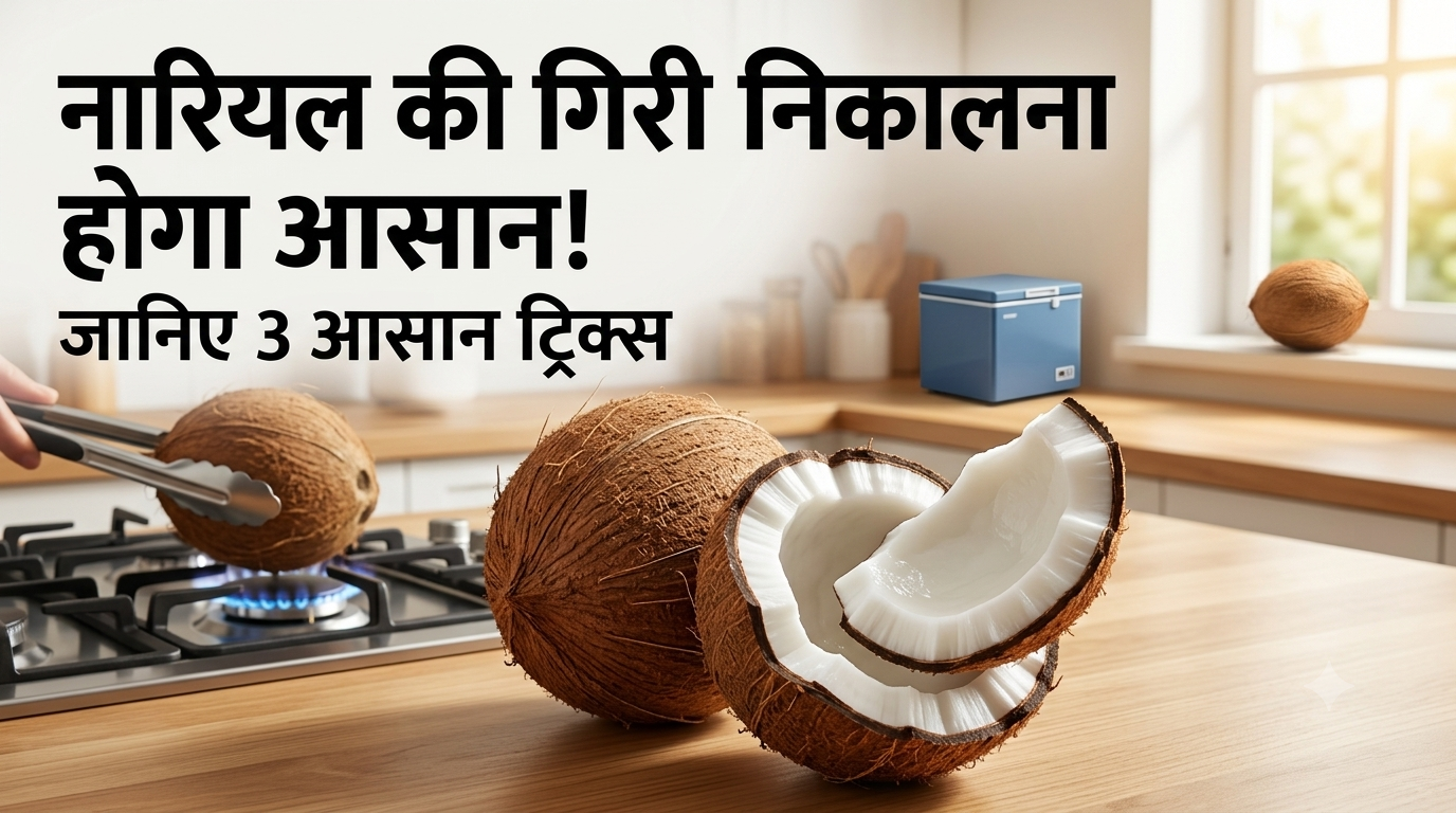 नारियल की गिरी निकालना अब नहीं होगा झंझट का काम, अपनाएं ये 3 आसान किचन ट्रिक्स